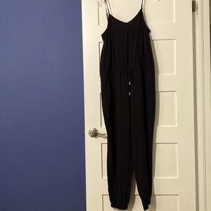 Black one piece jogger jump suit